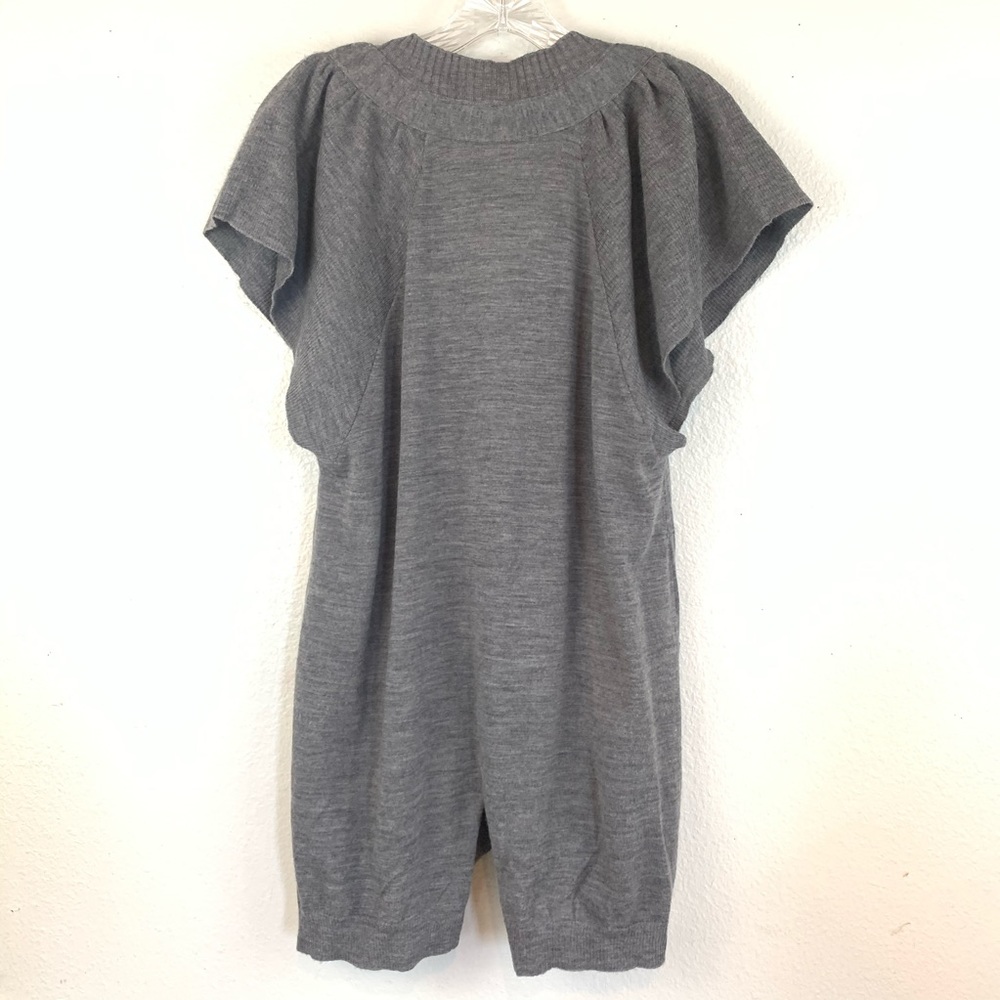 Anthropologie MOTH Wool Short Sleeve Gray Cardigan - Picture 2 of 8